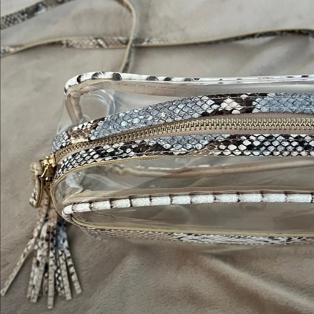 Clear crossbody bag snake skin details NWOT - Picture 2 of 4